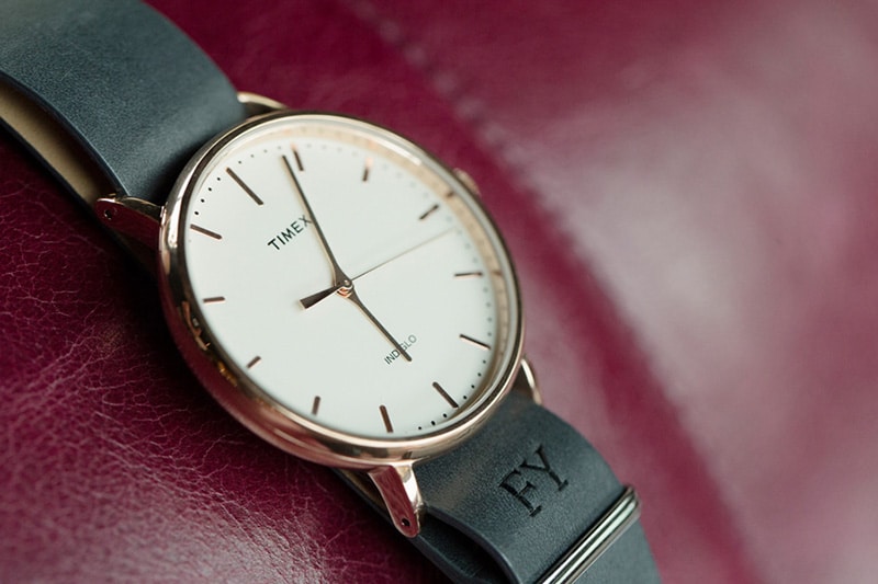 timex weekender rose gold