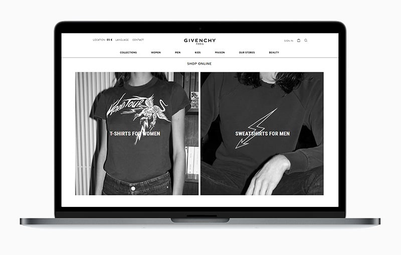 Givenchy rolls out e commerce platform for UK Italy Germany