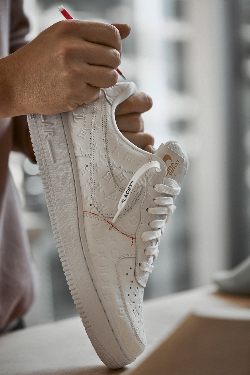 Launch and exhibition of Virgil Abloh's Louis Vuitton and Nike Air Force  1 sneakers - Fucking Young!