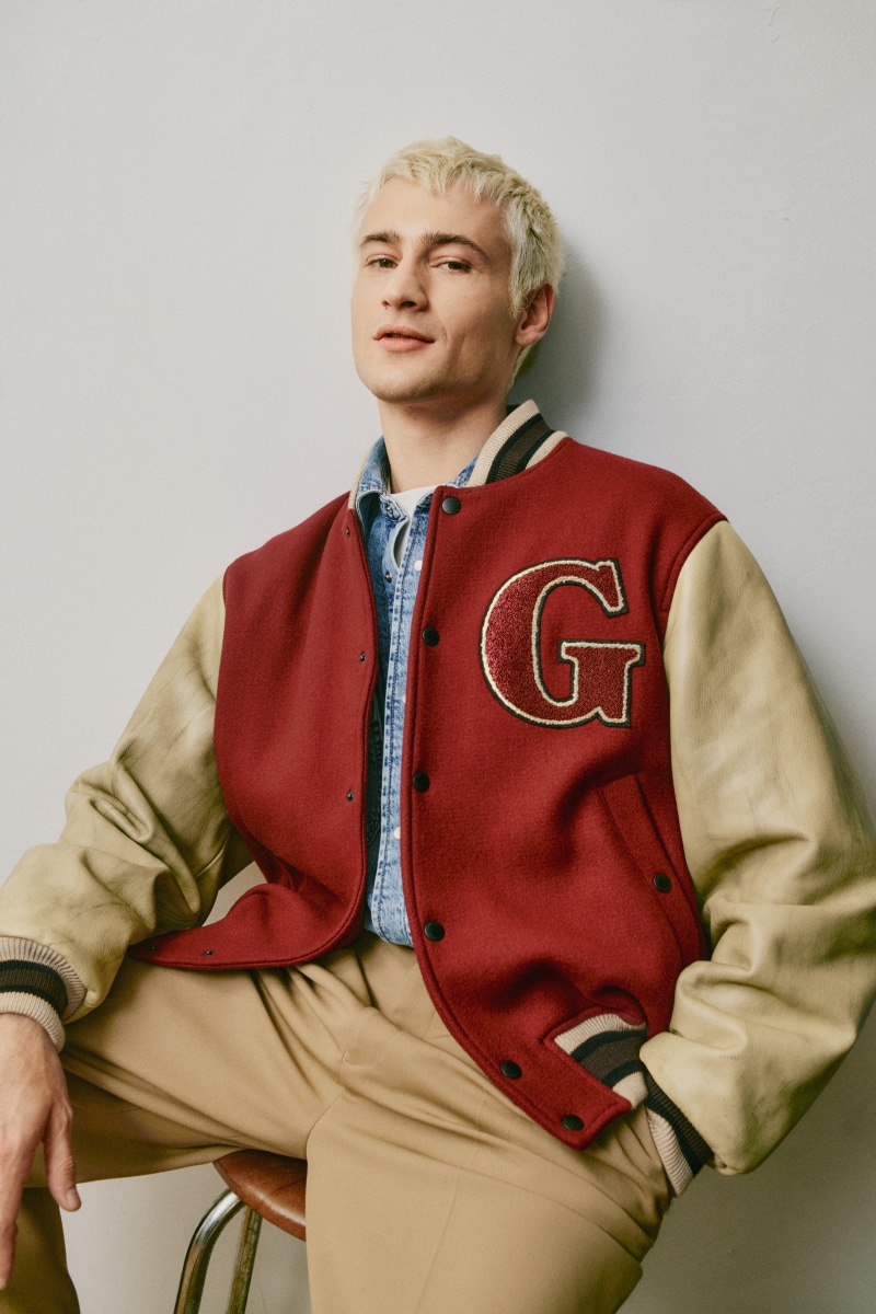 Padded Mix Varsity Jacket