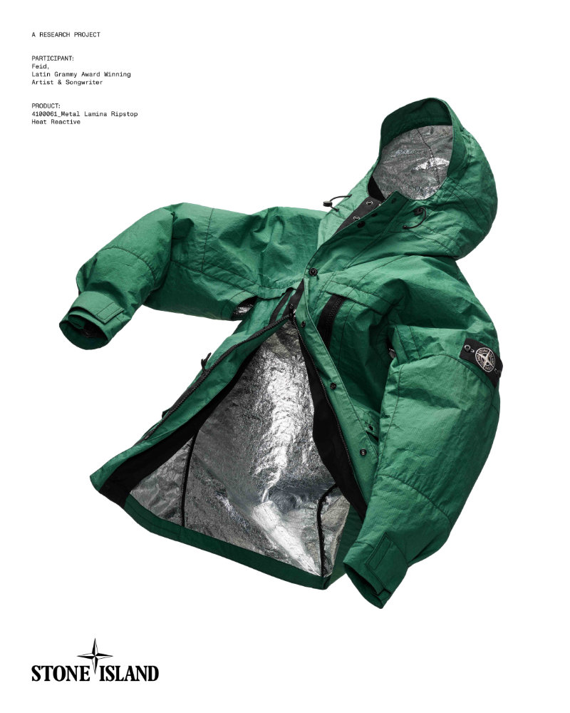 Feid Wears Stone Island’s Metal Lamina Ripstop for SS26